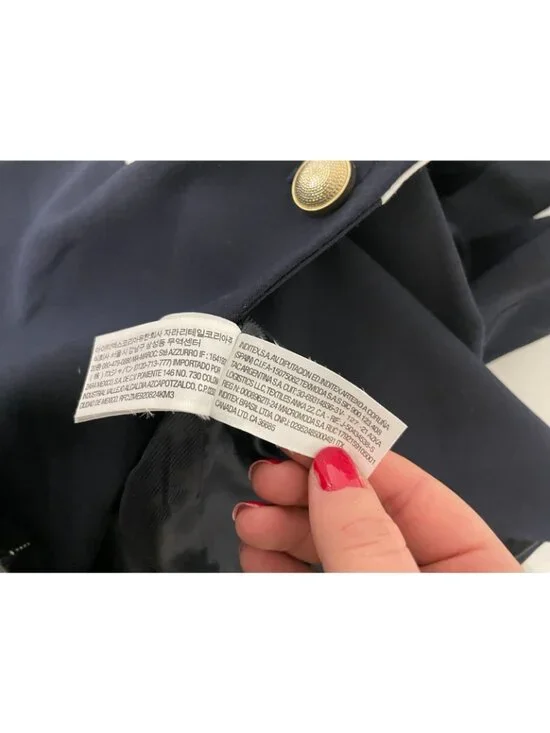 Zara Womens Vest M Blue Waistcoat Gold Buttons Double Breasted 8144/656 NWT - Picture 9 of 15